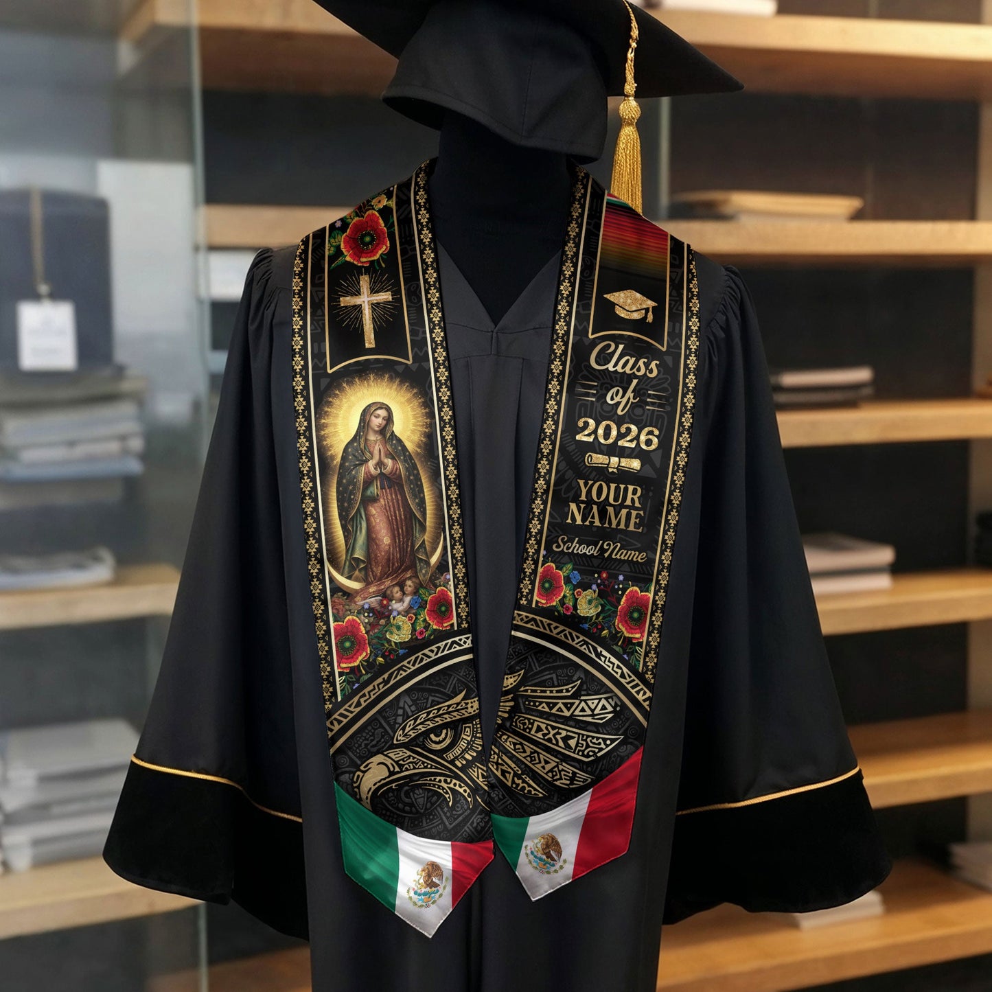Custom Proud Mexican Graduation Stole 2026 Personalized Mexican Graduation Sash Custom Graduation Stoles 2026 Mexico Graduation Sash