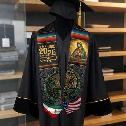 Mexican Graduation Stole 2026, Graduation Sash Mexico, Mexican Flag Graduation Stoles, Mexican Stole for Graduation