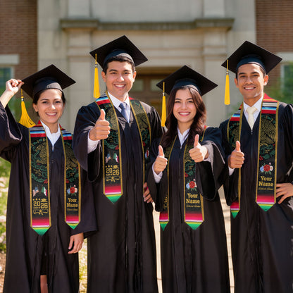 Mexican Graduation Stole 2026, Customized Sash, Mexican American Flag, Mexico Stole