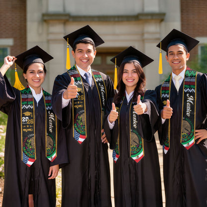 Mexico 2026 Stole, Mexican Sash for Graduation Outfit