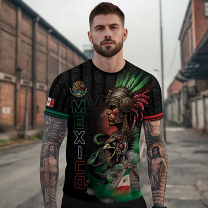 Mexico Heritage Pride Shirt 2-Pack Bundle – Guadalupe Aztec Floral Flag + Aztec Warrior Eagle Spirit
