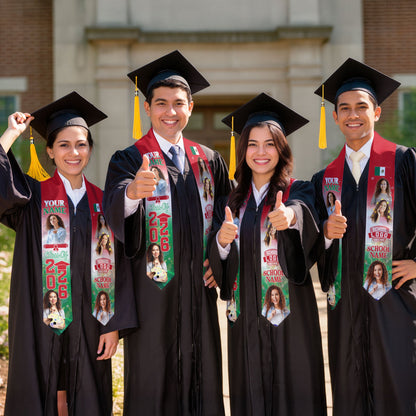 Mexico Aztec Stole 2026 for Graduate, Custom Photo Mexican Graduation Sash