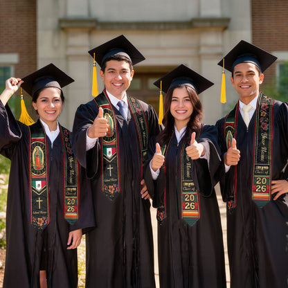 Customized Mexico Graduation Stole, Mexican Flag Inspired Stole, Graduation Sash Class of 2026