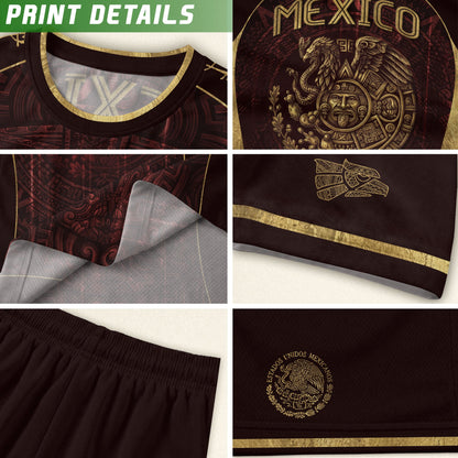 Mexico National Heritage Soccer Jersey Red Gold, Timeless Pride and Tradition