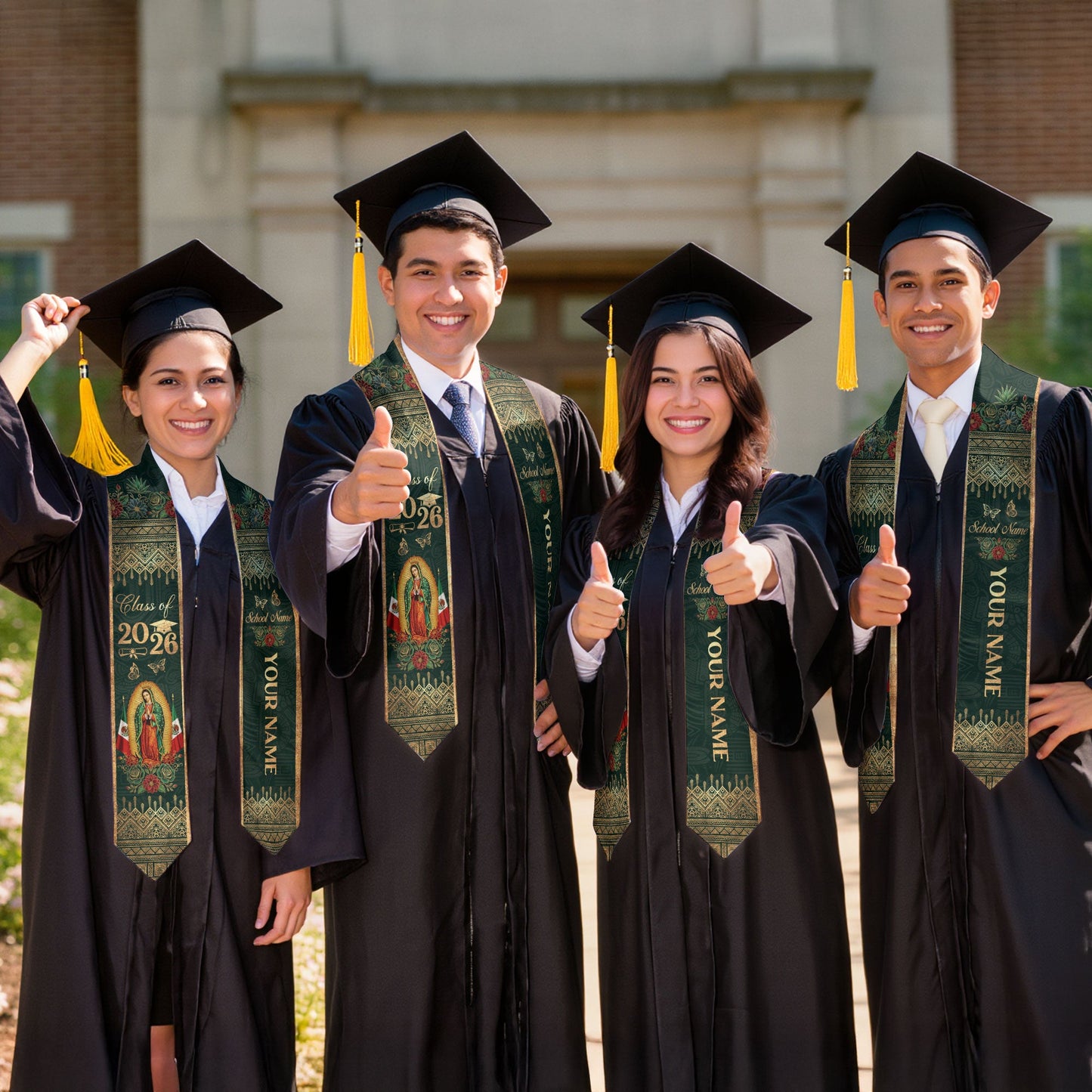 Mexican Graduation Stole 2026 Personalized Mexican Graduation Sash, Mexican Flag Stole