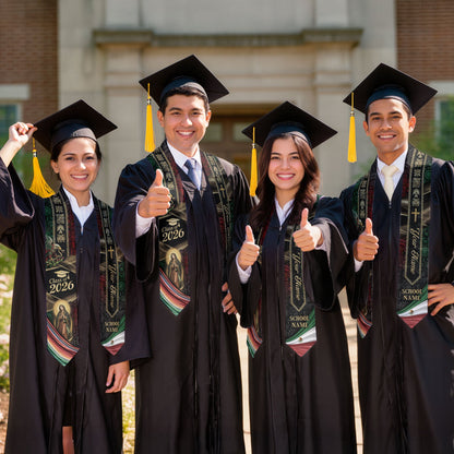 Mexican Graduation Sash 2026 Custom Graduation Stole Personalized Stoles for Graduation Mexico