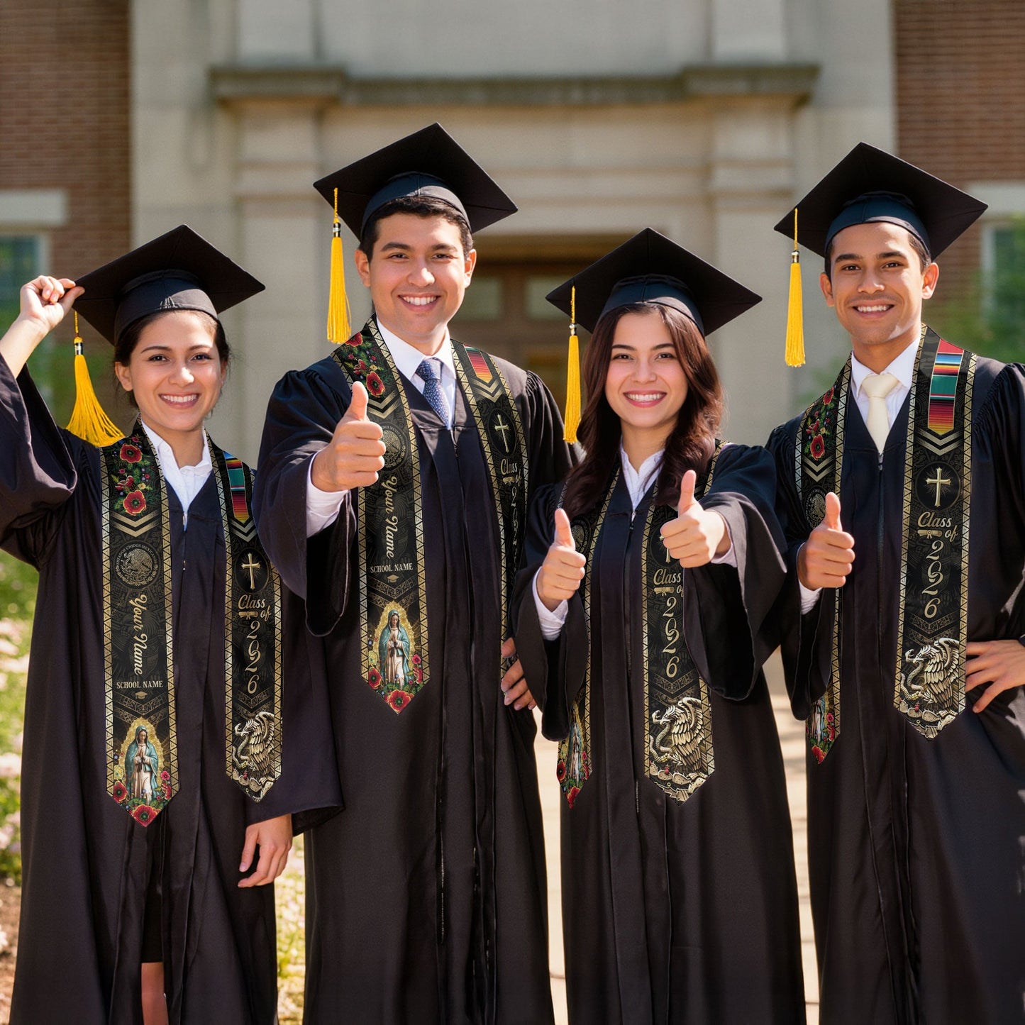 Custom Proud Mexican Graduation Stole 2026 Mexican Graduation Sash Personalized Graduation Stoles Mexico Graduation Sash