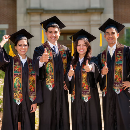 Mexico Graduation Stole Custom 2026 Guadalupe Aztec Eagle Serape Sash Gift