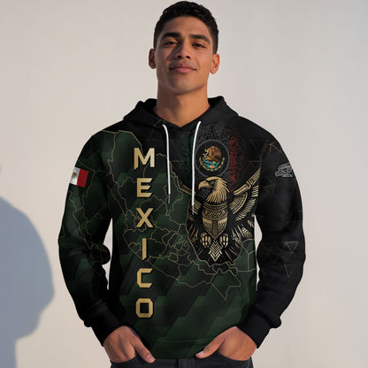 Mexico Eagle Emblem & Map Heritage Design Hoodie