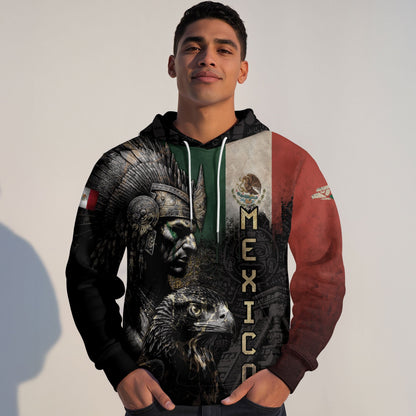 Mexico Flag Aztec Warrior Eagle Heritage Pride Legacy Cultural Power Hoodie
