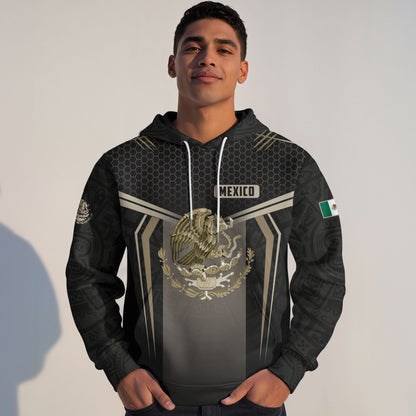 Mexican Eagle Hexagon National Flag Heritage Mens Sudadera Mexico Hoodie