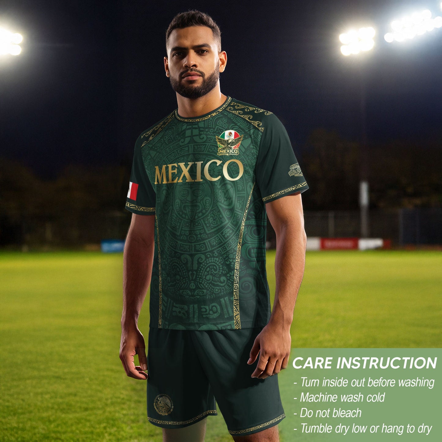 Mexico National Pride Soccer Jersey Gold Green, Culture and Legacy Collection