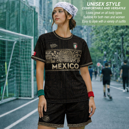 Mexico National Pride Soccer Jersey Black Gold, Cultural Identity Collection
