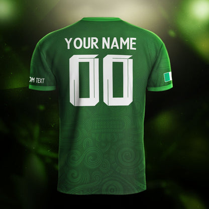 Custom Soccer Jersey Mexico Green Aztec Eagle Serpent Design