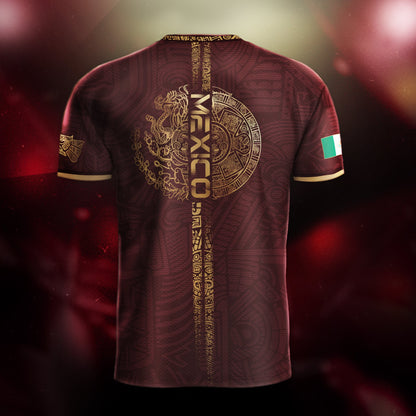 Mexico Burgundy Aztec Eagle Heritage Soccer Jersey (Bundle)