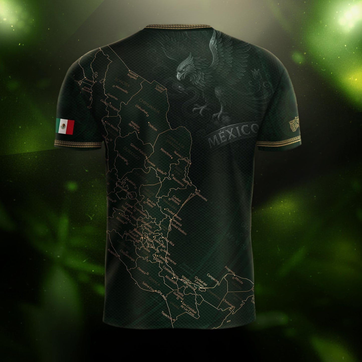 Mexico Green Map Design Aztec Heritage Pride Soccer Jersey