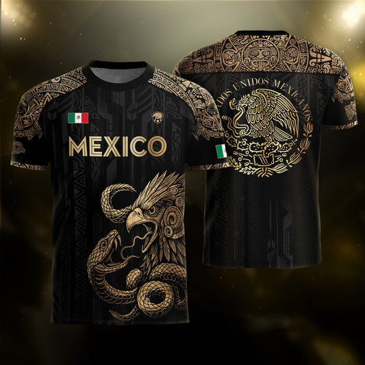 Mexico Black Eagle Aztec Heritage Soccer Jersey