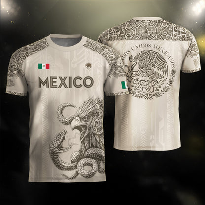 Mexico Beige Aztec Eagle Heritage Soccer Jersey
