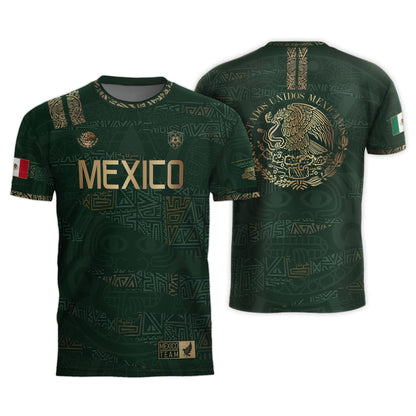 Mexico Green Gold Aztec Heritage Soccer Jersey
