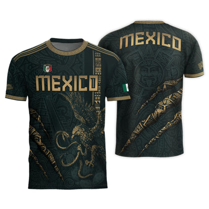 Test - Mexico Soccer Jersey Dark Green Aztec Eagle and Warrior Claw Design (Copy)