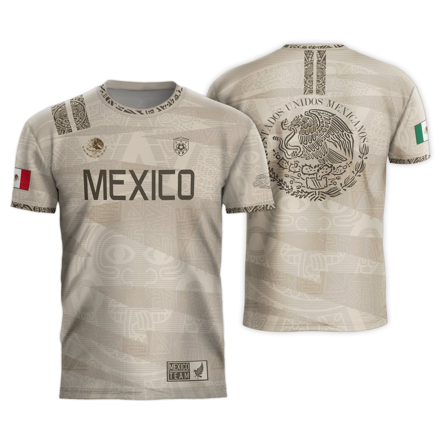 Mexico Beige Aztec Heritage Soccer Jersey