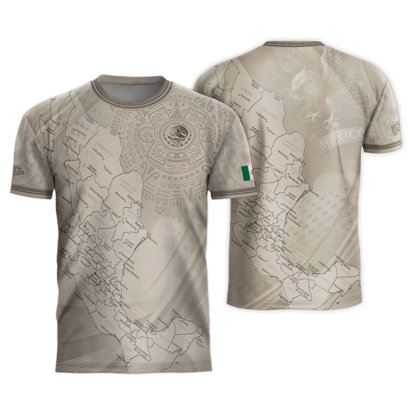 Mexico Beige Map Design Aztec Heritage Pride Soccer Jersey