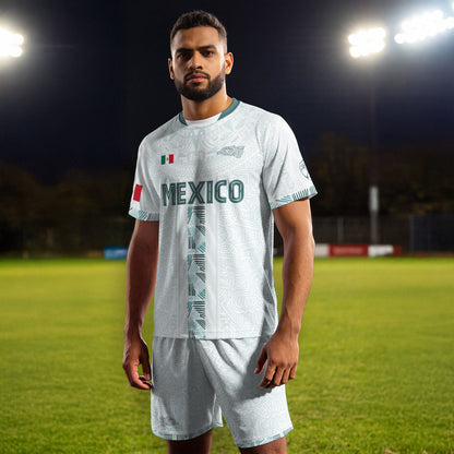 Mexico White Green Aztec Calendar Heritage Soccer Jersey