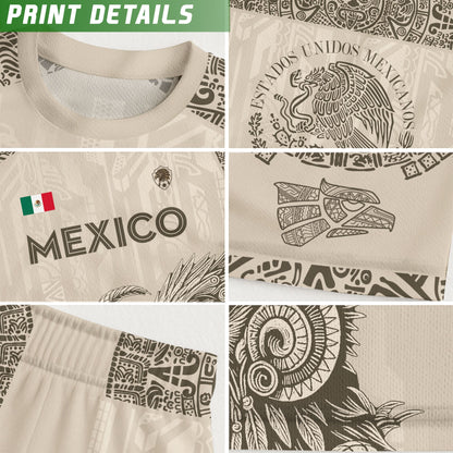 Mexico Beige Aztec Eagle Heritage Soccer Jersey