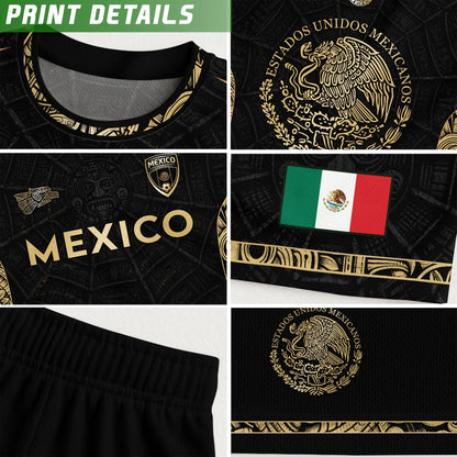 Mexico Black Gold Eagle Heritage Estados Unidos Mexicanos Football Soccer Jersey