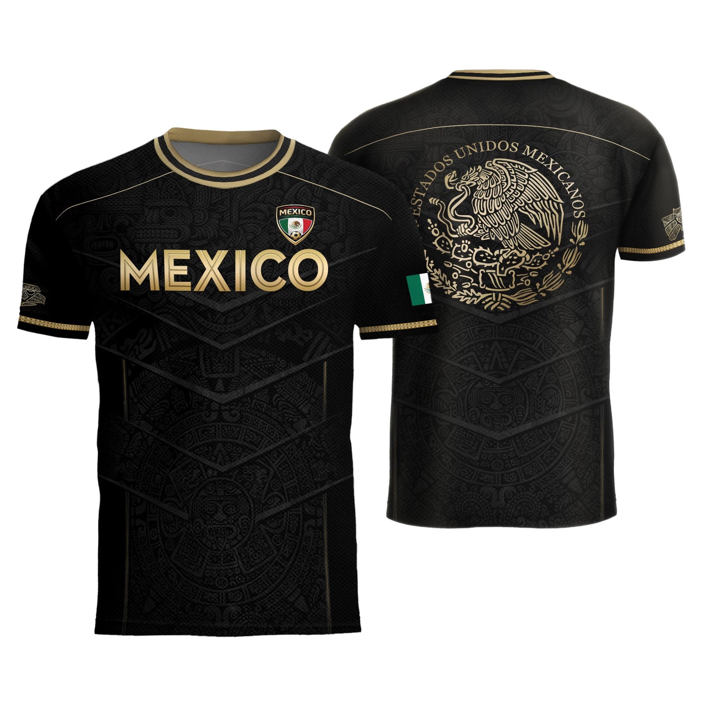 Mexico Black Gold Eagle Heritage Estados Unidos Mexicanos National Soccer Jersey