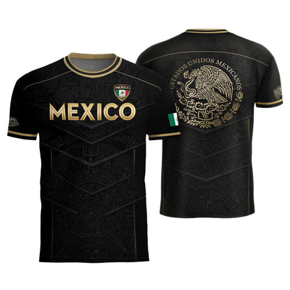 Mexico Black Gold Eagle Heritage Estados Unidos Mexicanos National Soccer Jersey