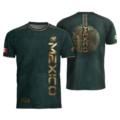 Mexico Dark Green Aztec Pyramid Heritage Estados Unidos Mexicanos Soccer Jersey