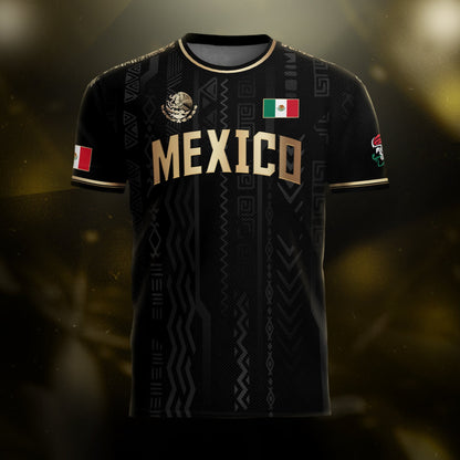 Mexico Black Gold National Emblem Soccer Jersey