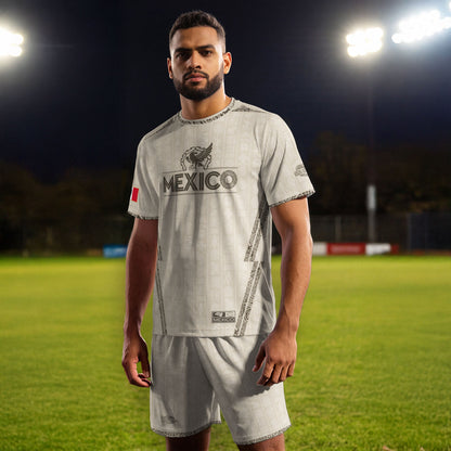 Mexico Beige Aztec Pattern Eagle Heritage Pride Soccer Jersey