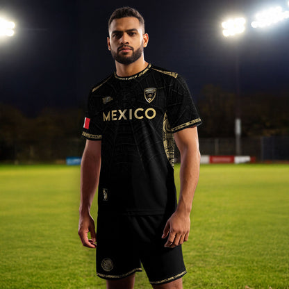 Mexico Black Gold Eagle Heritage Estados Unidos Mexicanos Football Soccer Jersey
