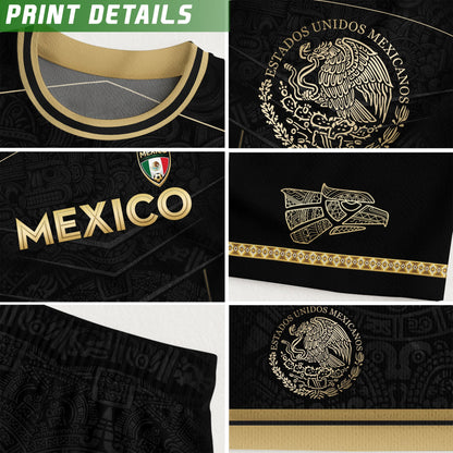 Mexico Black Gold Eagle Heritage Estados Unidos Mexicanos National Soccer Jersey