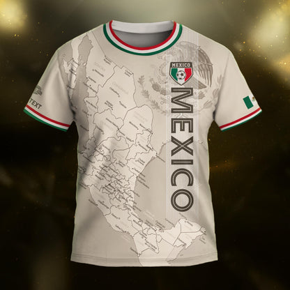 Custom Mexico Kids Soccer Jersey Beige Heritage Map Design