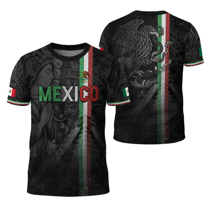 Mexico Flag Praying Hands Guadalupe Aztec Legacy Pride Street Shirt