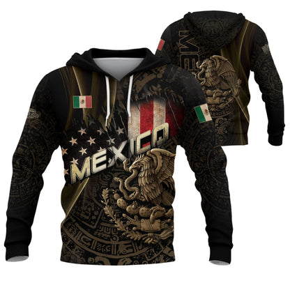 Mexico Eagle Aztec Tribal Pattern Cultural Heritage Mens Hoodie