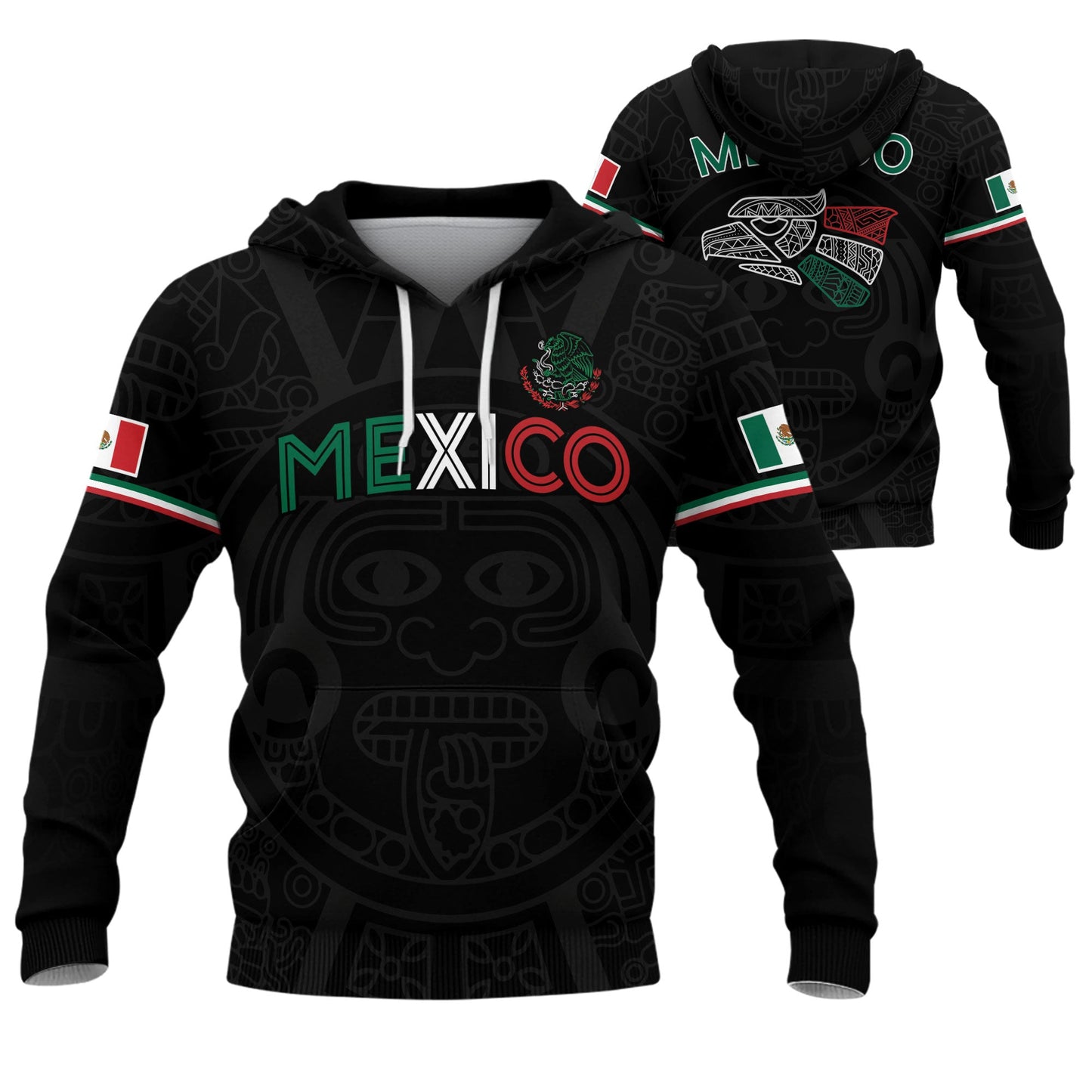 Mexican Mechanical Eagle Snake Aztec Heritage Mens Sudadera De Mexico Hoodie