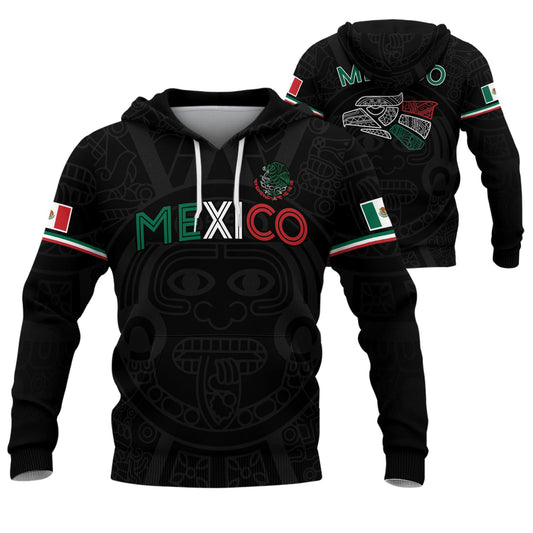Mexican Mechanical Eagle Snake Aztec Heritage Mens Sudadera De Mexico Hoodie