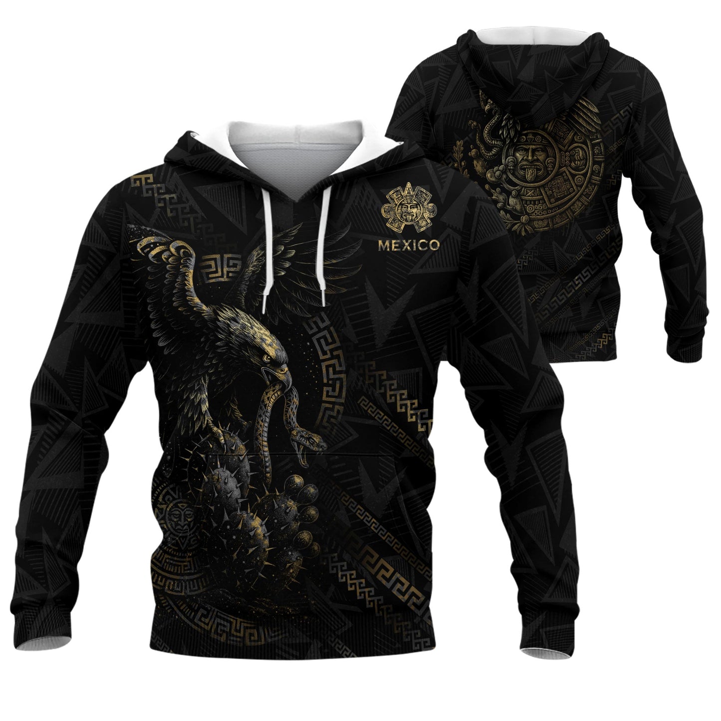 Sudadera De Mexico Aztec Golden Eagle Cultural Heritage Graphic Para Hombre Hoodie