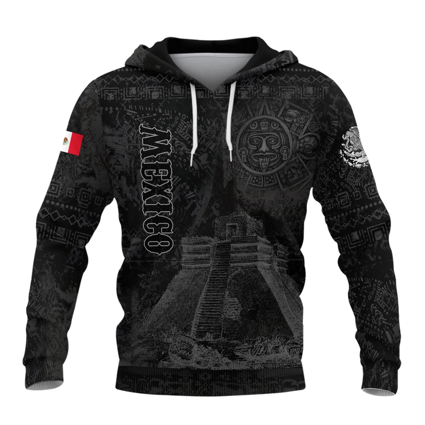Mexican Aztec Pyramid Ancient Calendar Heritage Mens Sudadera De Mexico Hoodie
