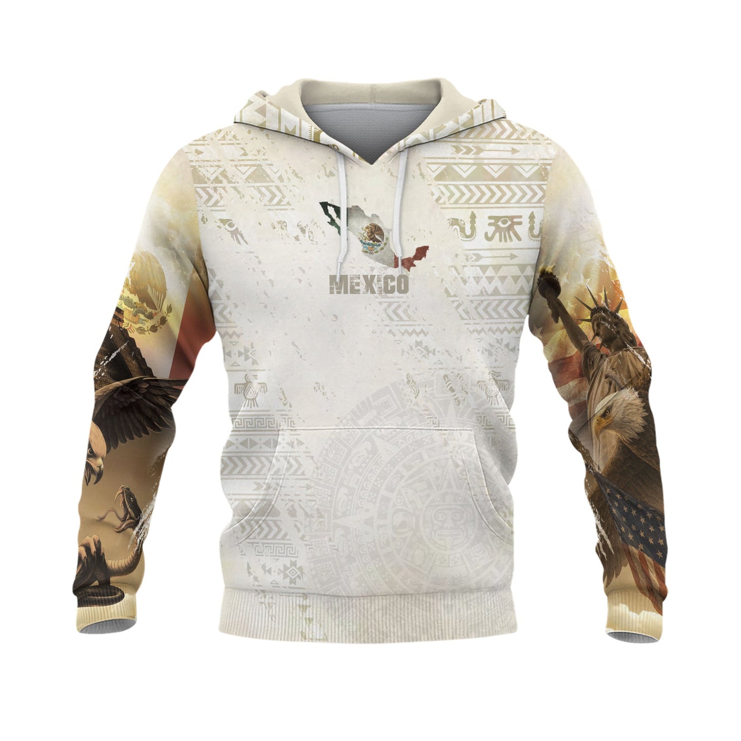 Mexican Eagle Liberty Flag Dual Heritage Mens Sudadera De Mexico Hoodie