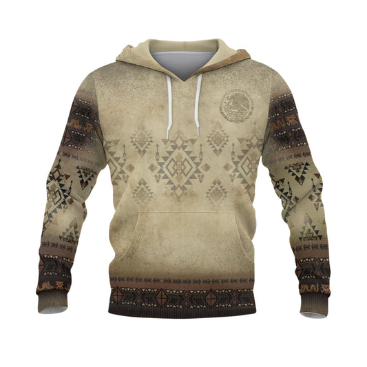 Mexican Eagle Snake Aztec Pyramid Vintage Heritage Mens Sudadera De Mexico Hoodie