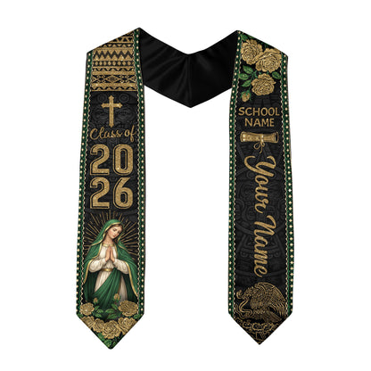 Custom Mexico Graduation Stole 2026 Personalized Mexican Graduation Sash Stoles for Graduation 2026