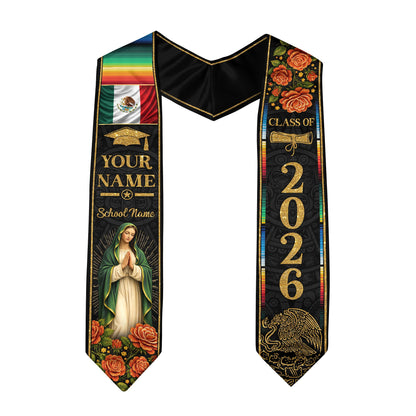 Mexico Graduation Stole 2026 Custom Graduation Sash Personalized Mexican Stoles for Graduation 2026