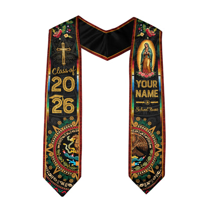 Personalized Mexican Graduation Stole 2026 Custom Mexico Graduation Sash Stoles for Graduation