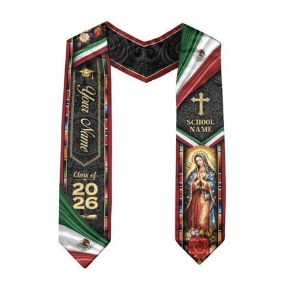 Custom Mexican Graduation Stole 2026 Personalized Mexico Graduation Sash Custom Graduation Stoles