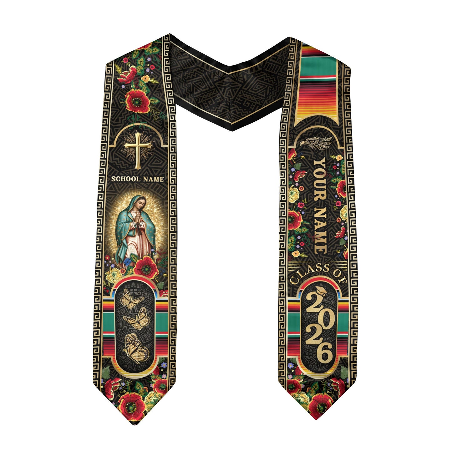 Custom Proud Mexican Graduation Stole 2026 Personalized Mexican Graduation Sash Custom Graduation Stoles Mexico Graduation Sash